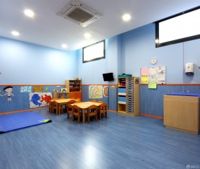 幼儿园教室效果图 蓝色墙面装修效果图片