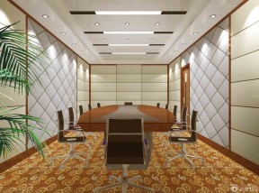 简约会议室3d模型 背景墙效果图