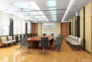 简约会议室形象墙3d模型效果图