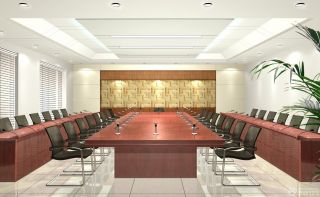 简约会议室3d背景墙模型图片