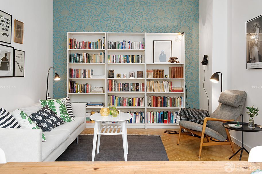 书柜设计效果图 现代北欧风格