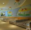 现代幼儿园寝室背景墙画装修设计效果图