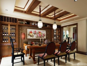 新中式餐厅装修效果图 餐厅吊顶效果图