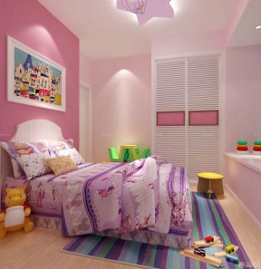 少女卧室装修效果图 儿童床图片