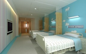 医院病房蓝色墙面装修效果图片