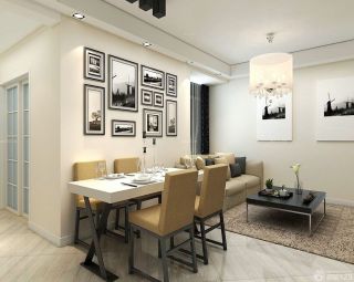 客厅和餐厅diy照片墙装修效果图
