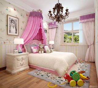 欧式少女卧室床缦设计装修效果图片