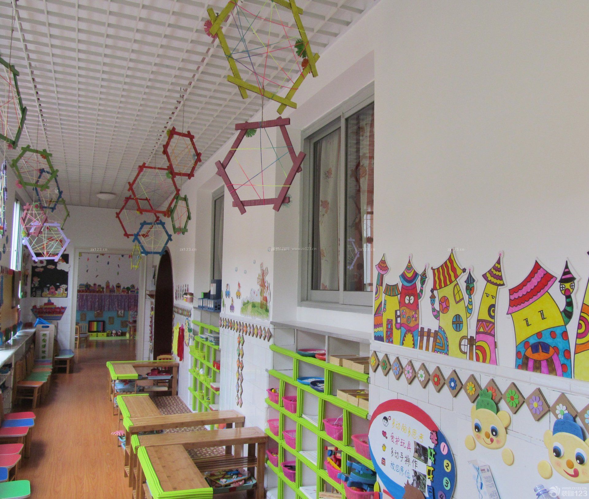 小型幼儿园室内走廊装修效果图片