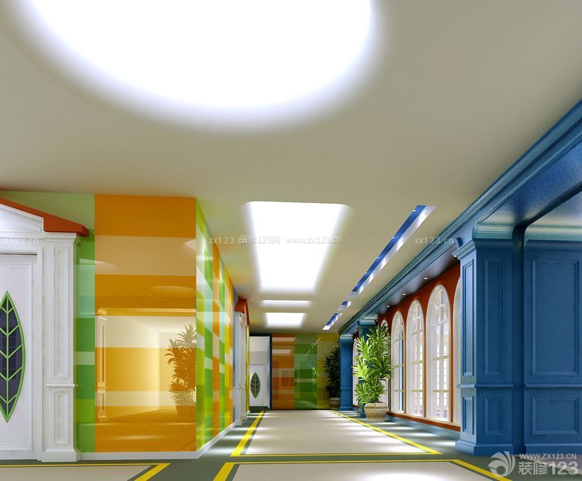 贵族幼儿园走廊装修效果图片