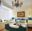 欧式新古典风格蓝色卧室装修效果图
