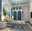 欧式蓝色卧室家具设计装修效果图