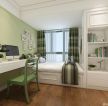 小户型卧室浅绿色壁纸窗帘设计装修效果图