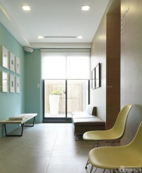 医院走廊背景图片 蓝色墙面装修效果图片