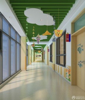 幼儿园走廊装修图片 吊顶装饰效果图