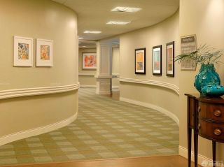 医院室内走廊背景装饰设计效果图片