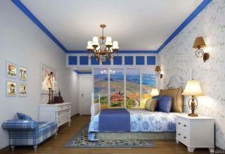 地中海蓝色卧室装修效果图
