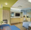 医院青色背景墙面装修效果图片