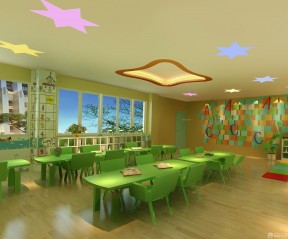 最新豪华幼儿园教室浅色木地板装修效果图片