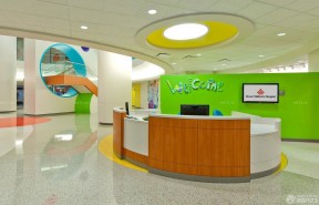 医院绿色背景墙面装修效果图片