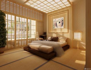 日式卧室吊顶造型装修效果图片