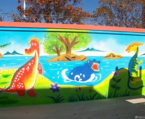最新幼儿园外墙手绘墙壁画设计图片2023