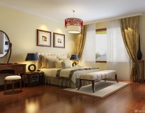卧室墙面颜色搭配 现代中式家装效果图