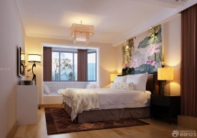 卧室飘窗设计效果图 中式风格装修图片