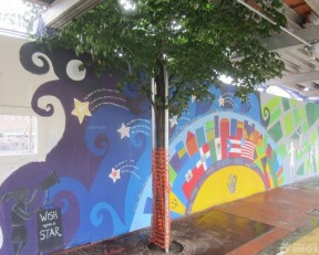 上海幼儿园手绘墙装修效果图 