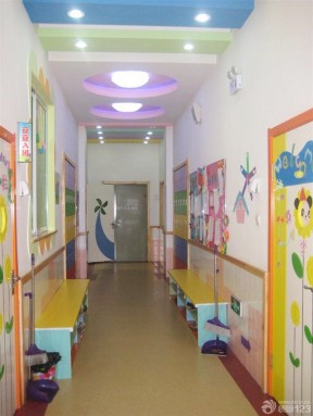 幼儿园走廊装修图 吊顶设计装修效果图片