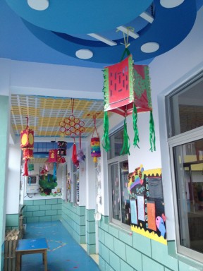 幼儿园走廊装修图 吊顶装饰效果图