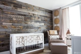 宝宝卧室木质背景墙装修效果图片