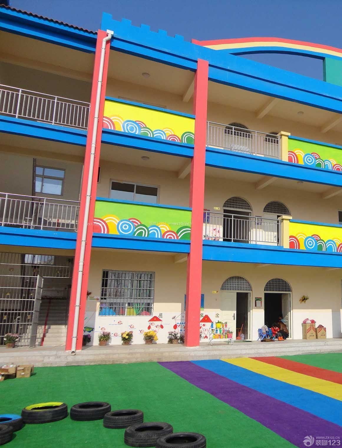 幼儿园外墙颜色搭配图片