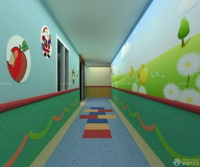 幼儿园室内设计效果图 过道背景墙