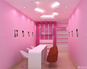 小店面装修设计 粉色墙面装修效果图片