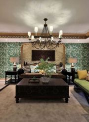 东南亚风格客厅沙发背景墙装饰