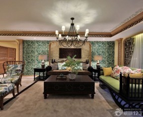 东南亚风格装饰 客厅沙发背景墙装饰