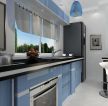 小厨房蓝色橱柜装修设计效果图片