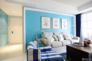 地中海风格装饰设计客厅沙发背景墙图片