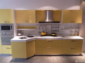 小厨房橱柜效果图 黄色橱柜装修效果图片