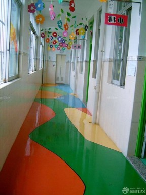 现代幼儿园设计效果图 幼儿园走廊装饰图片