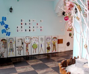 现代幼儿园设计效果图 室内背景墙效果图