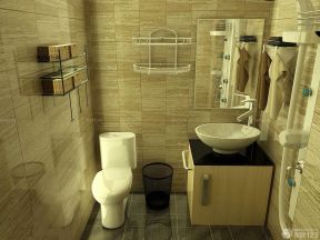 小厕所装修效果图 木纹仿古瓷砖