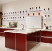 西式厨房红色橱柜装修效果图片