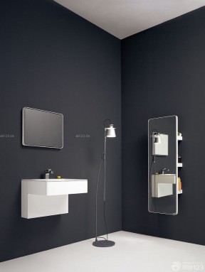 厕所装修效果图欣赏 黑色墙面装修效果图片