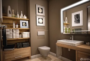 最新厕所装修图 咖啡色墙面装修效果图片