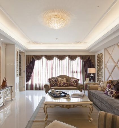 120平米时尚古典客厅装修设计案例