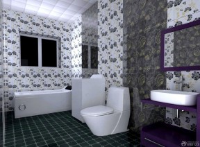 厕所简约装修效果图 瓷砖拼花贴图