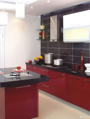 长方形厨房装修效果图 现代风格别墅设计