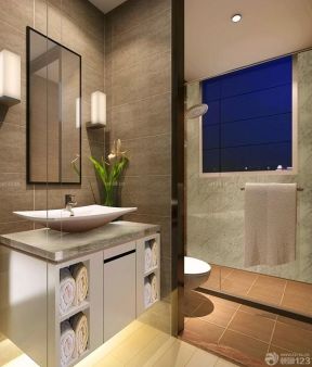 干湿分区卫生间装修效果图 浴室柜装修效果图片