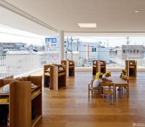 日式幼儿园装修效果图 浅棕色木地板装修效果图片